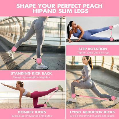 Adjustable Ankle Strap Resistance Band for Home Fitness - Elastic Training Band for Legs and Glutes