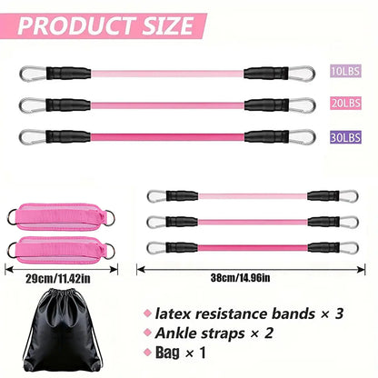 Adjustable Ankle Strap Resistance Band for Home Fitness - Elastic Training Band for Legs and Glutes