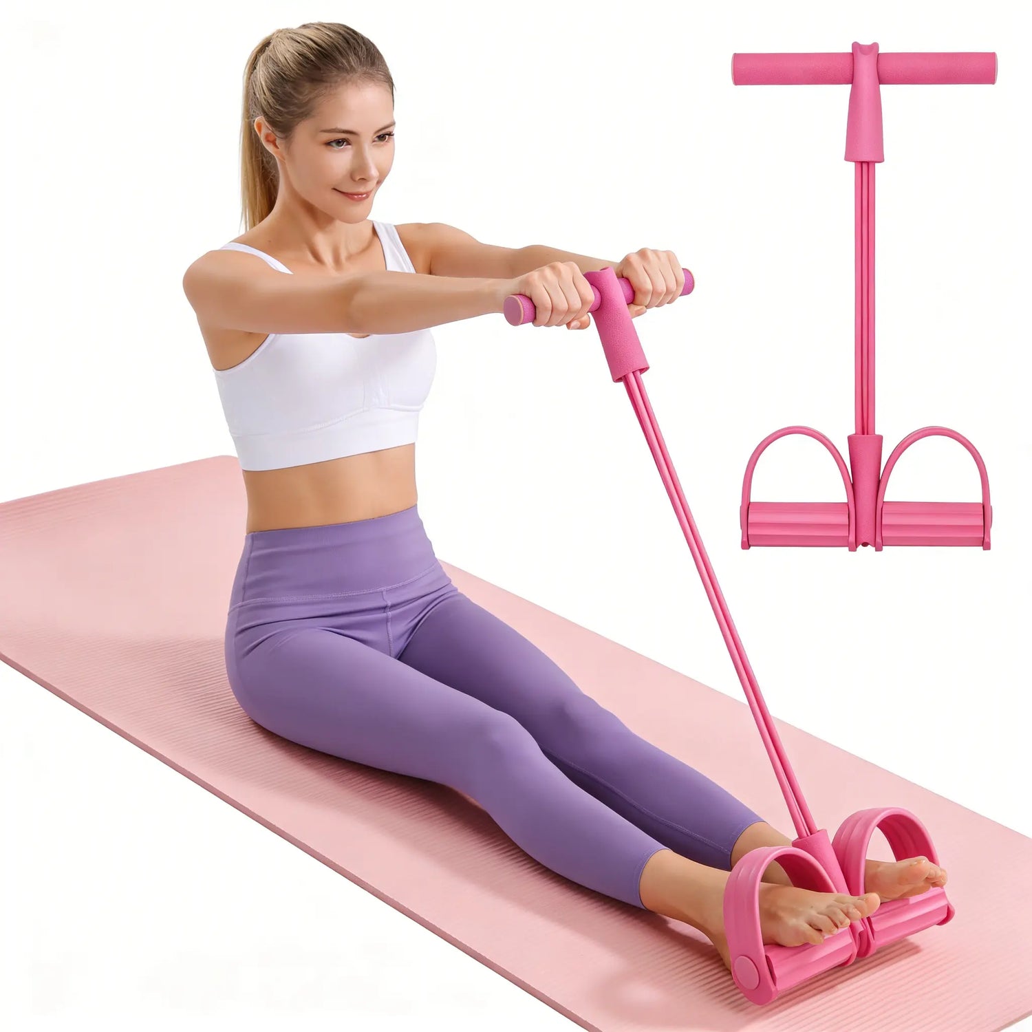 Home Gym Arm and Waist Training Resistance Band – Eco-Friendly Natural Latex Yoga Stretching Band with Adjustable Tension