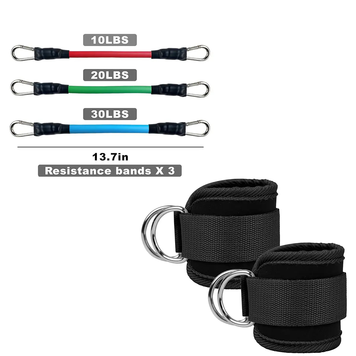 Adjustable Ankle Strap Resistance Band for Home Fitness - Elastic Training Band for Legs and Glutes