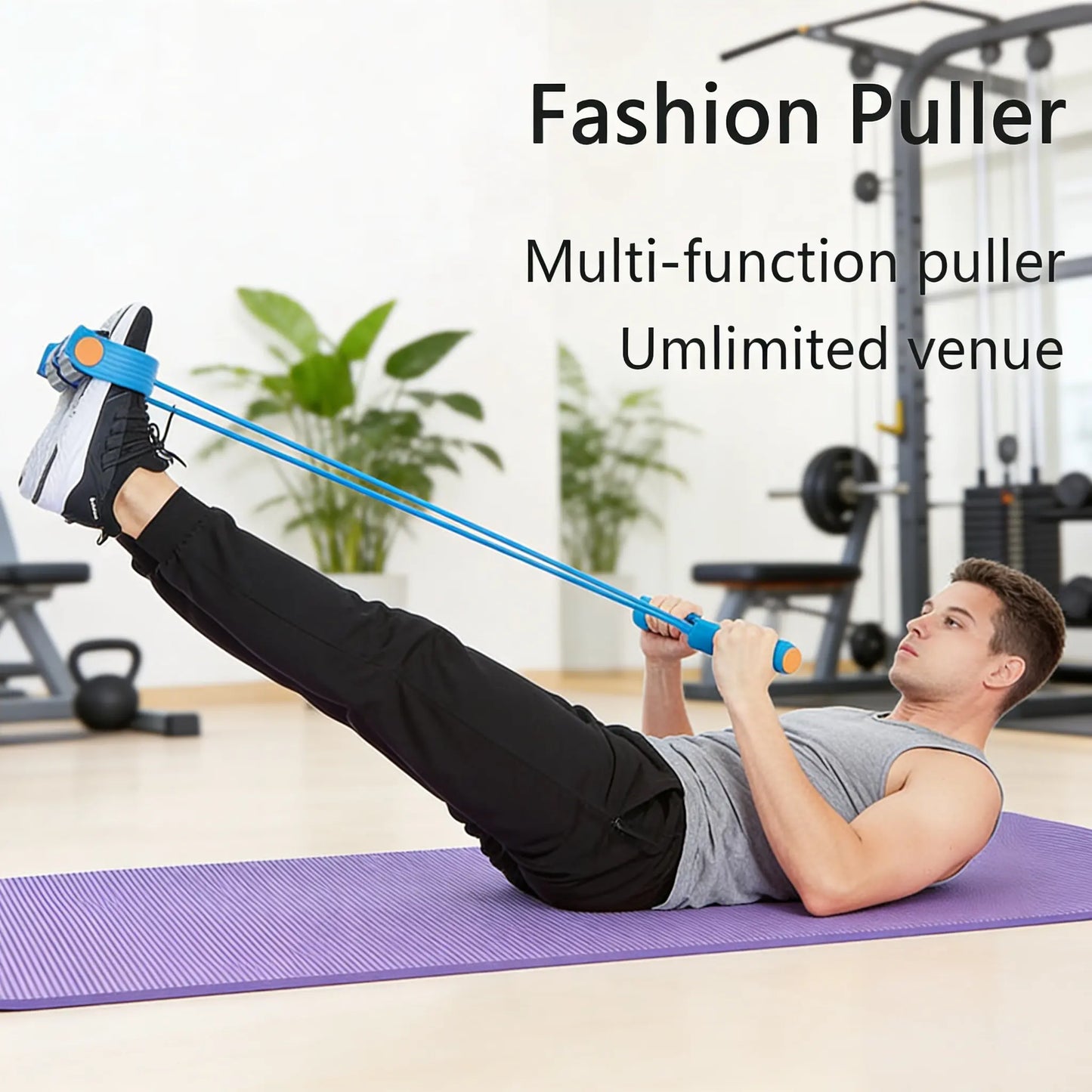 Home Gym Arm and Waist Training Resistance Band – Eco-Friendly Natural Latex Yoga Stretching Band with Adjustable Tension