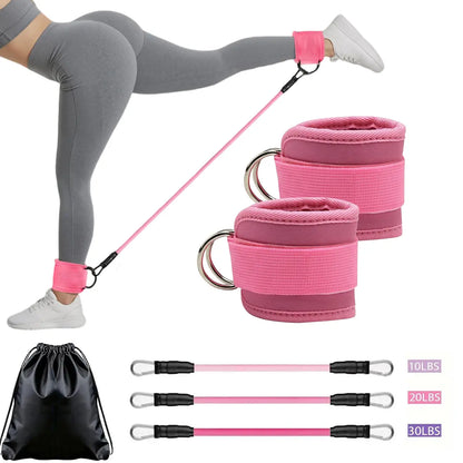 Adjustable Ankle Strap Resistance Band for Home Fitness - Elastic Training Band for Legs and Glutes