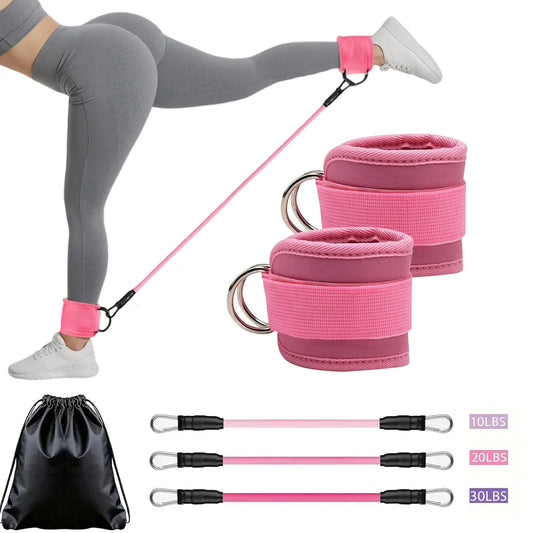 Adjustable Ankle Strap Resistance Band for Home Fitness - Elastic Training Band for Legs and Glutes